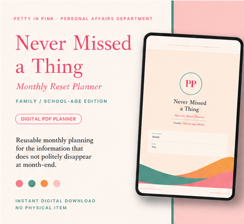 Never Missed a Thing - Monthly Planner - Little Kids Edition