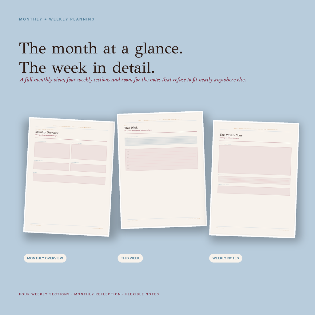 Never Missed a Thing — School-Age Monthly Planner