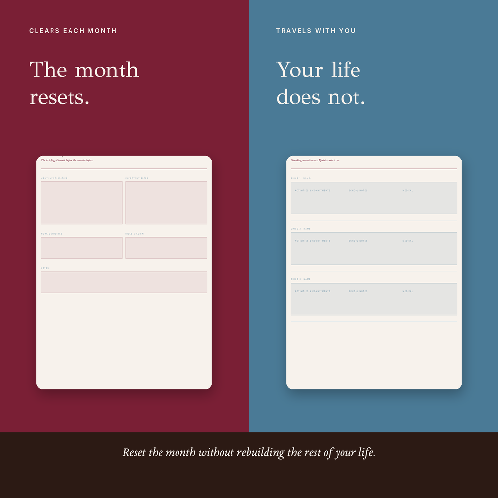 Never Missed a Thing — School-Age Monthly Planner