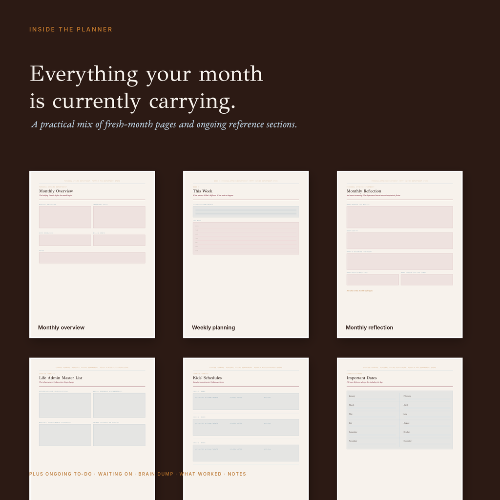 Never Missed a Thing — School-Age Monthly Planner