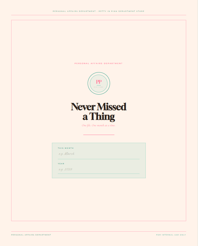 Never Missed a Thing - Monthly Planner - Little Kids Edition
