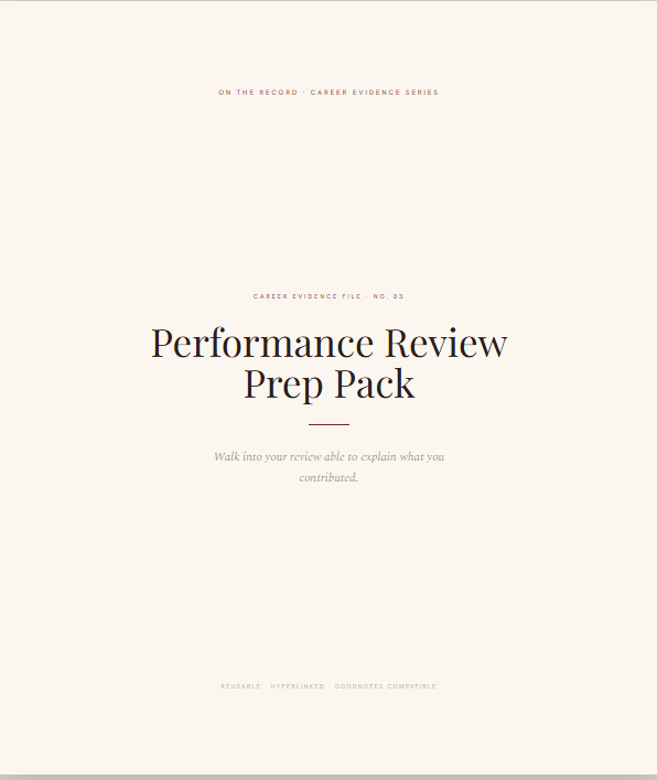 Performance Review Prep Pack